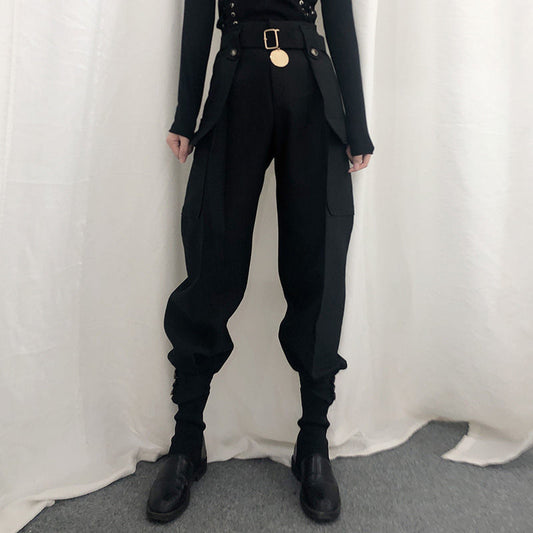 High-waisted strapping overalls for women