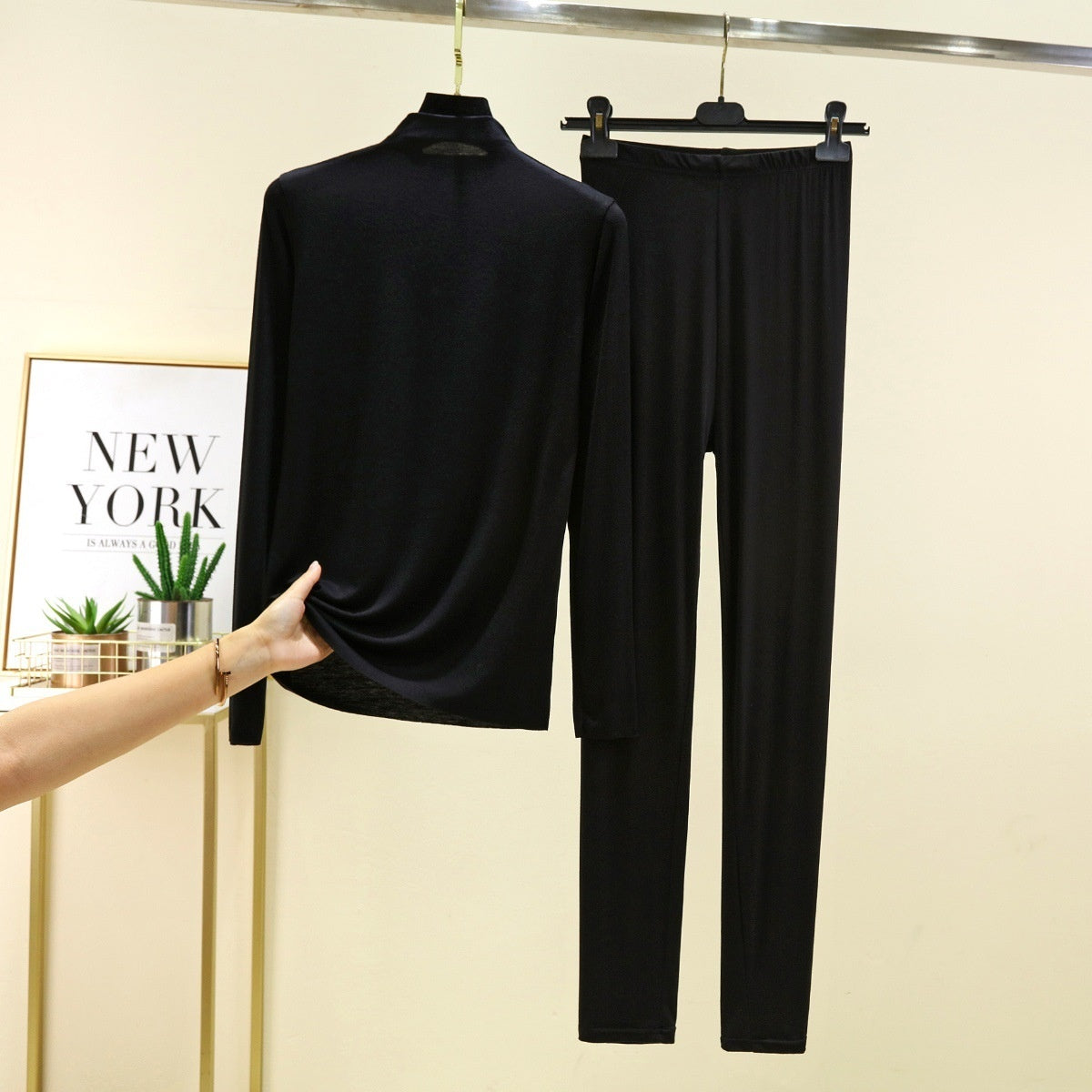 Long Sleeve Modal Semi-high Neck Base Set
