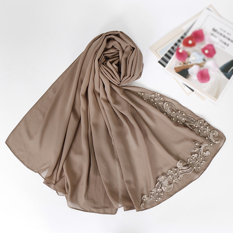 Pearl chiffon studded pearl headband