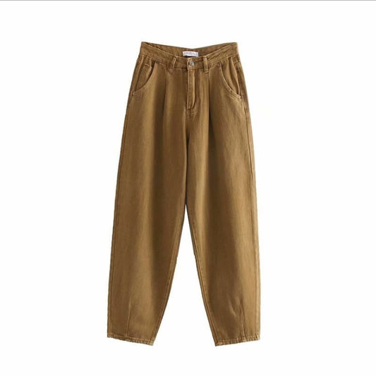 European and American style pleated loose fashion jeans