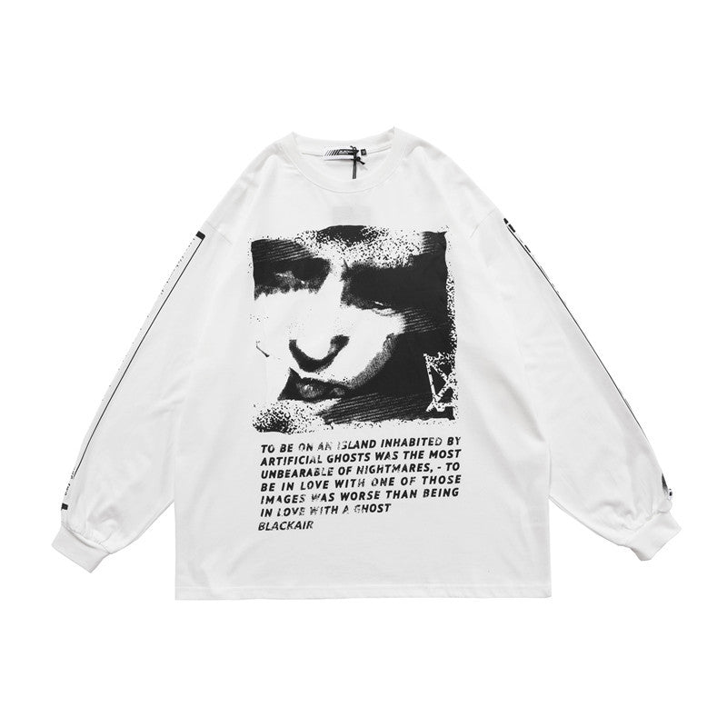 Head print long sleeve T-shirt