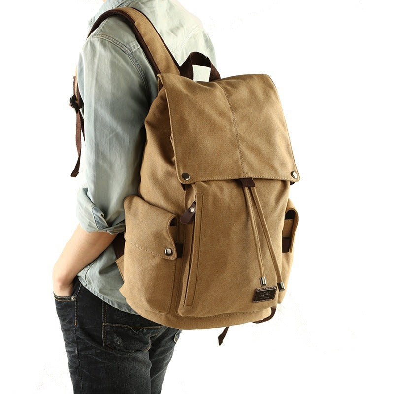 Korean men's backpack, leisure backpack, travel computer bag, men's canvas schoolbag