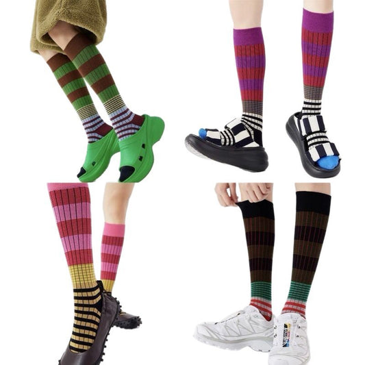 Colorful Three-stripe Ankle Socks For Outdoor Outfits