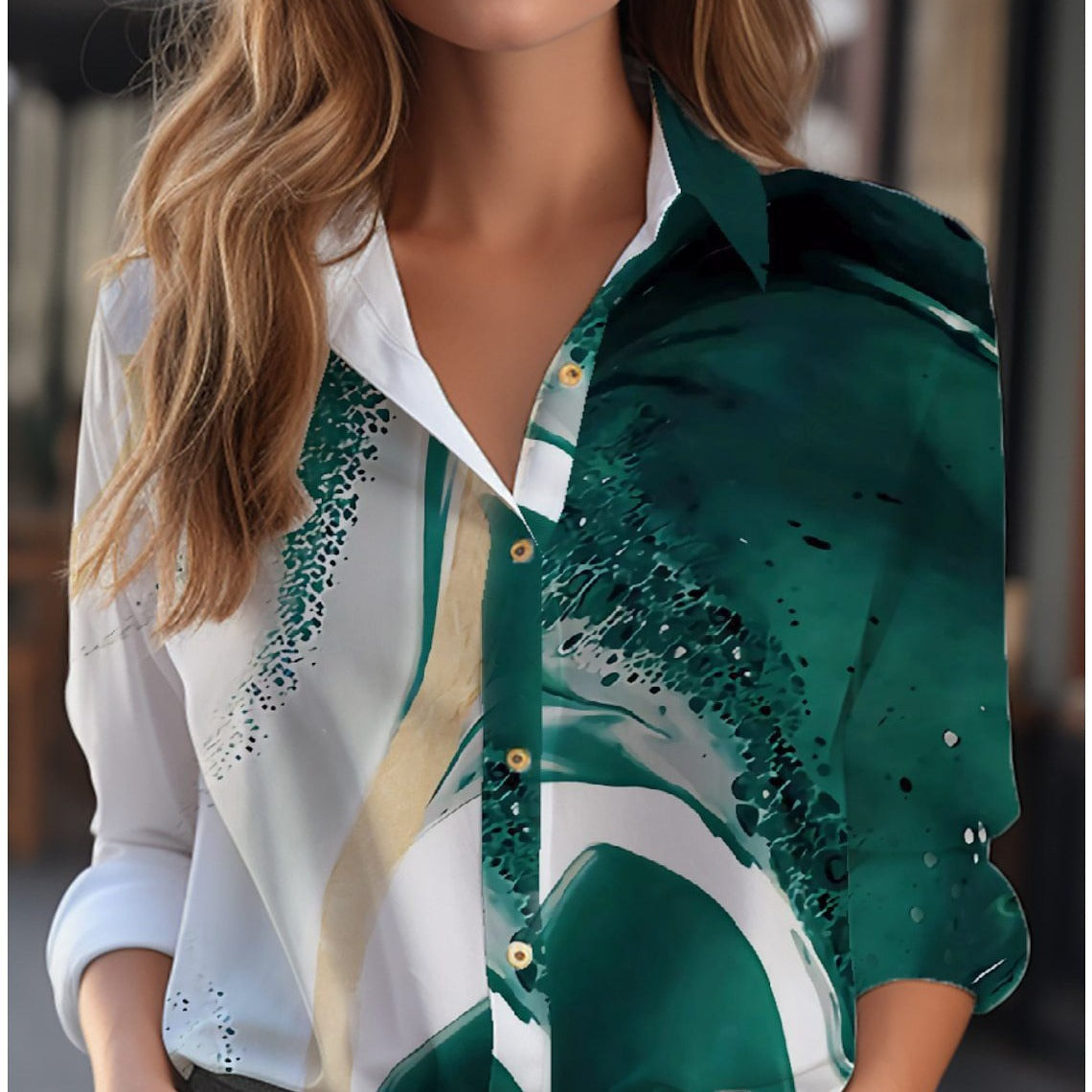 Women's Cardigan 3D Flower Print Long Sleeve Shirt