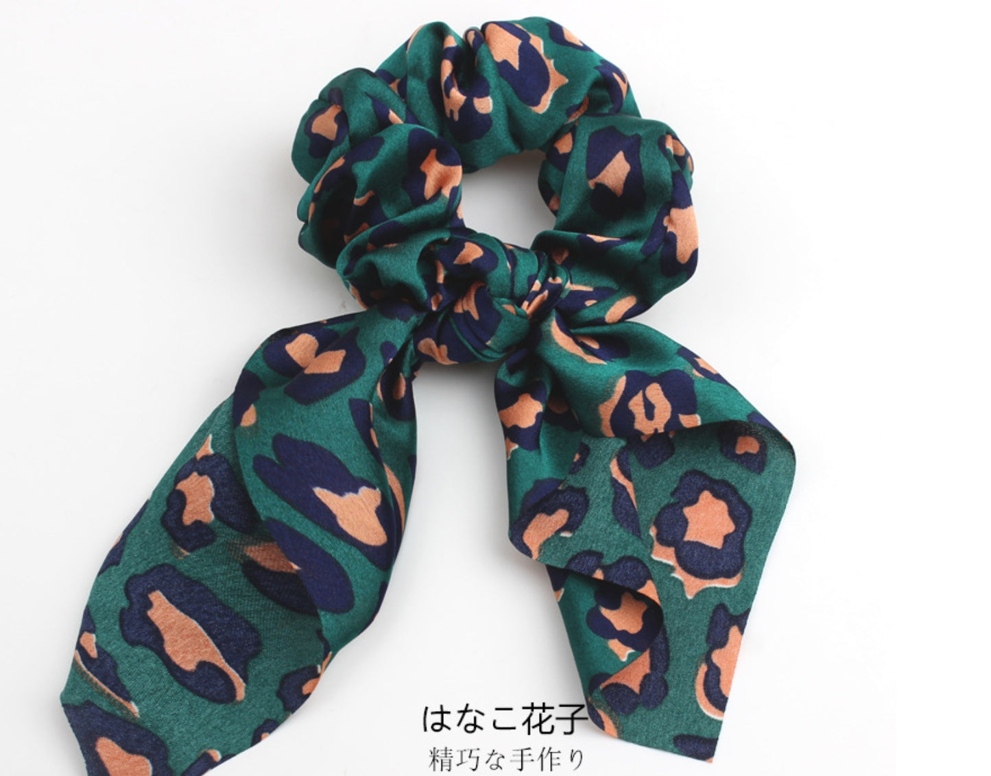 4 stk. Leopard Slange Blomster Streamers Scrunchies Hår Tørklæde til Kvinder