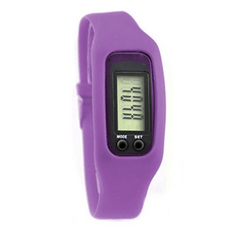 Student sports silicone pedometer LCD bracelet watch