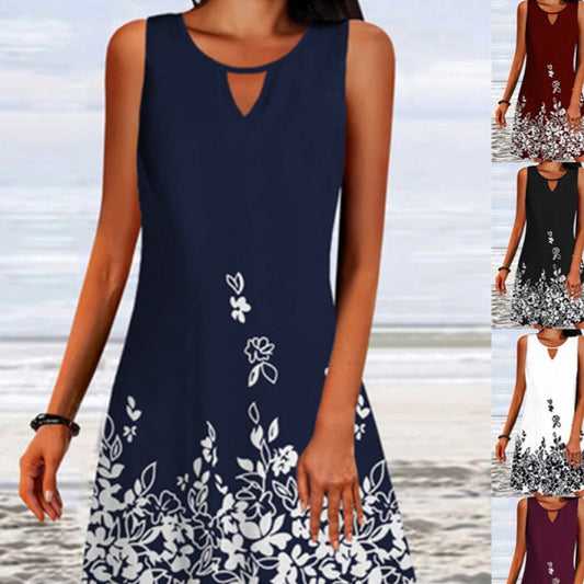 Womens Loose-Fit Printed Long-Sleeve Designer Floral Dress