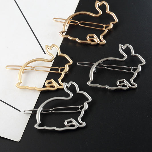 Metal Cutout Cute Bunny Hairpin Hair Accessory