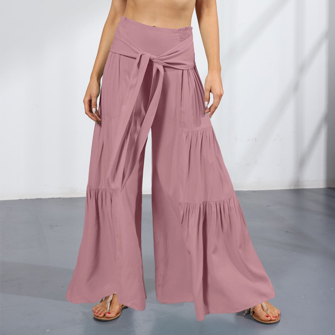 Hair Europe And The United States New Women's Pleated Loose Wide Leg Pants