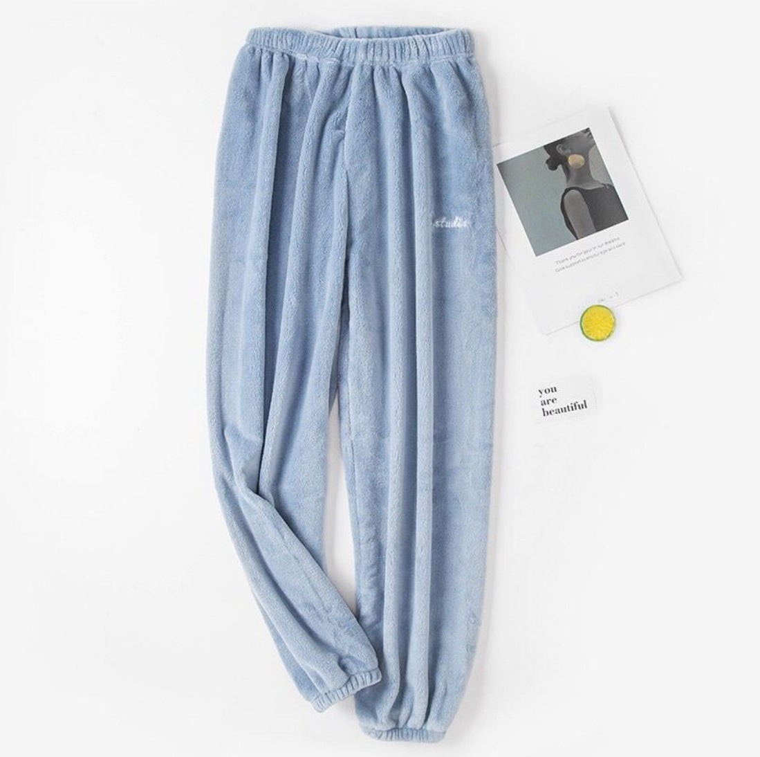 Korean Style Warm Coral Fleece Casual Loose Pajamas