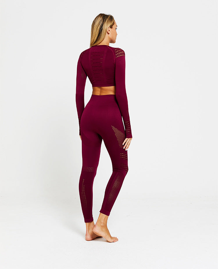 Jacquard seamless cropped trousers
