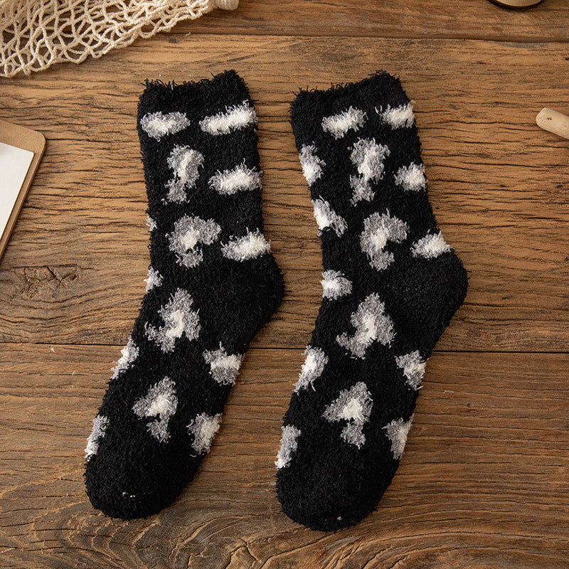 Women's Two Soft Coral Fleece Warm Boat Socks