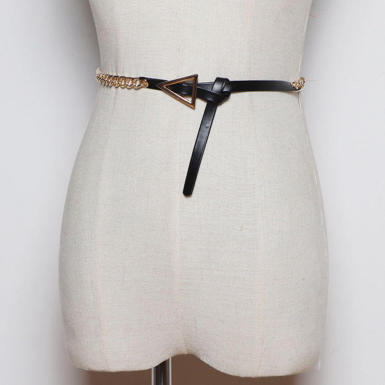 Korean Style Simple Thin Thin Belt With Triangle Buckle