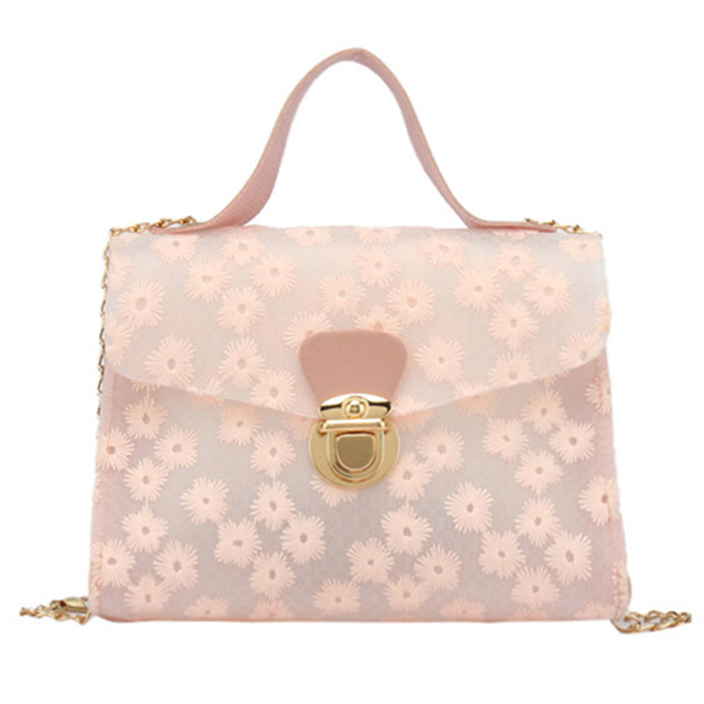 Embroidered Portable Daisy Small Square Bag