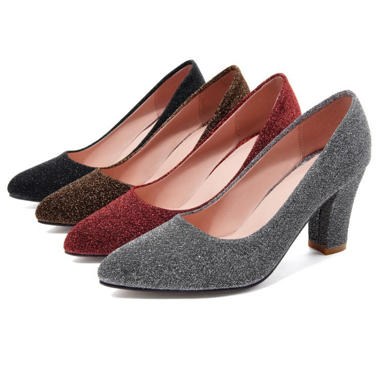 Silver sequined bridesmaid shoes