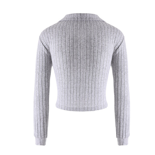 Women's Long-sleeved Polo Collar Knitted Sweater