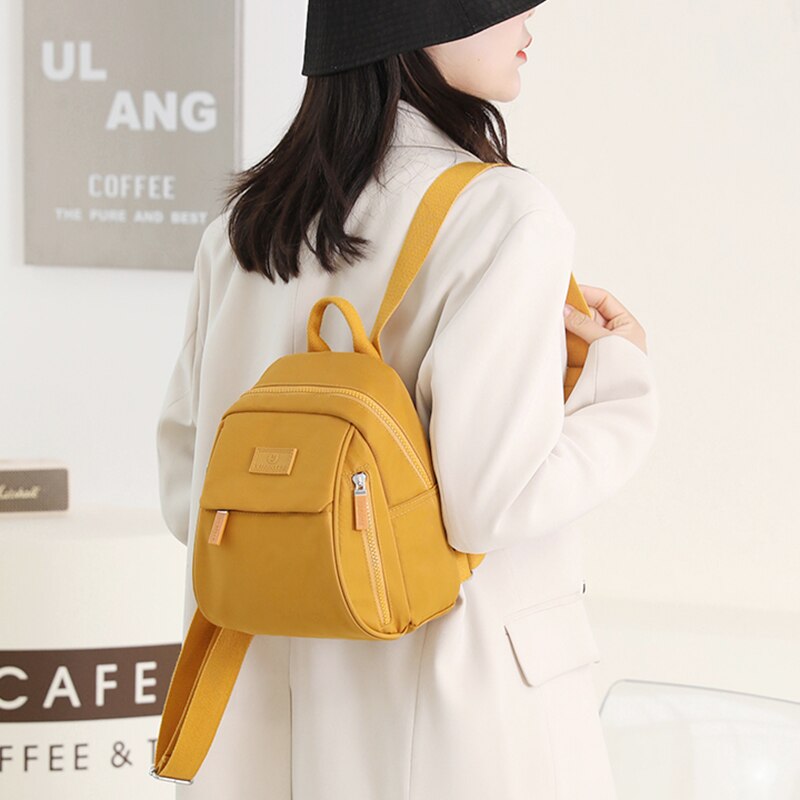 Anti-splash Nylon Cloth Bag Backpack Student Schoolbag Ladies