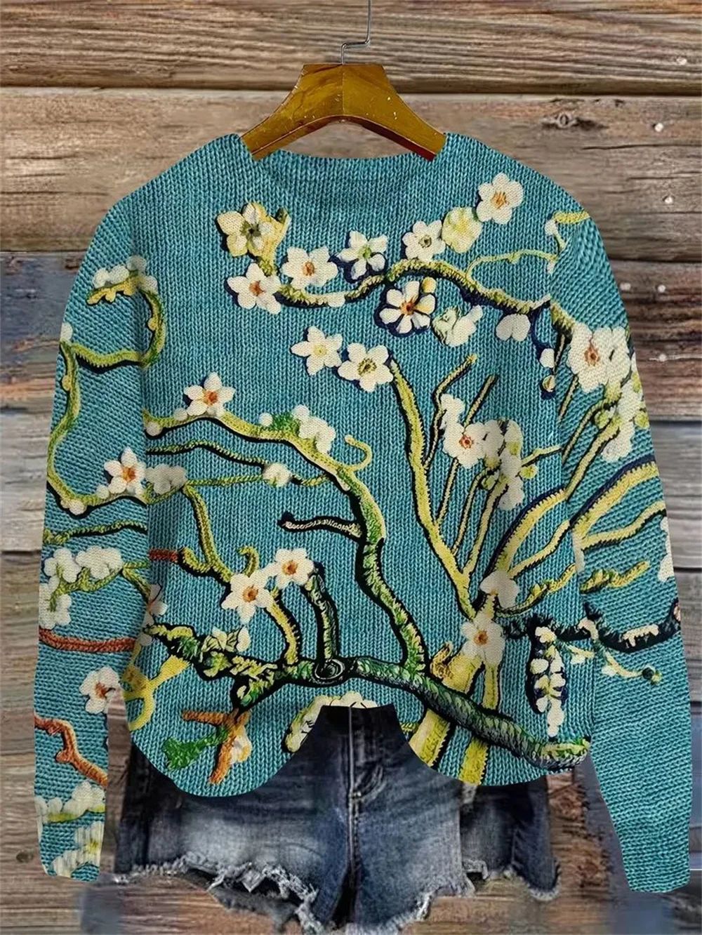 Women's Fashion Round Neck Long Sleeve Sweater