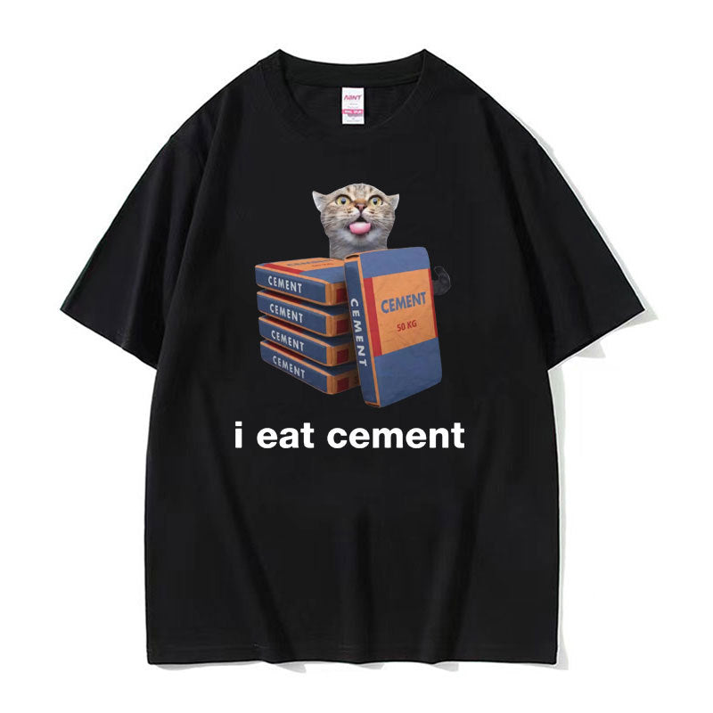 Funny Printed T-shirt Men And Women Fashion Round Neck Loose Short Sleeves