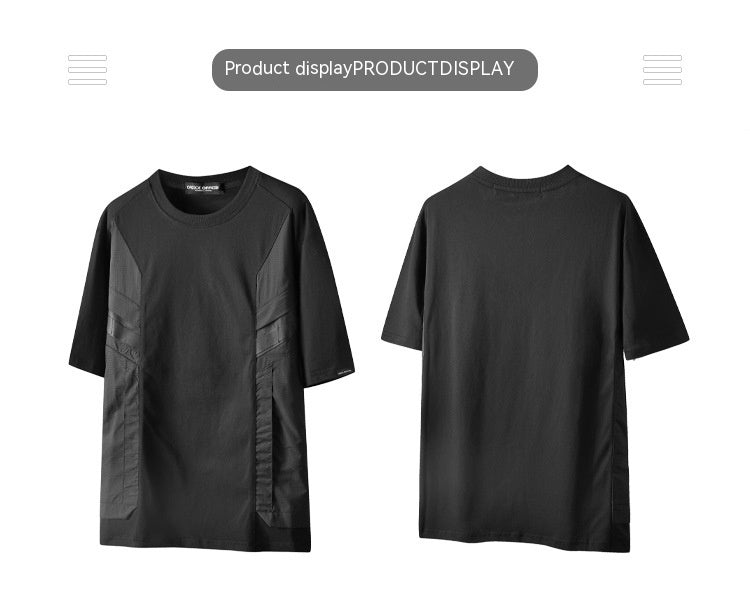 Summer Outdoor Patchwork Pocket Breathable Short-sleeved T-shirt
