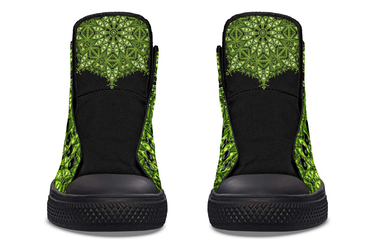 Men's And Women's Fashion Color Printing High-top Canvas Shoes