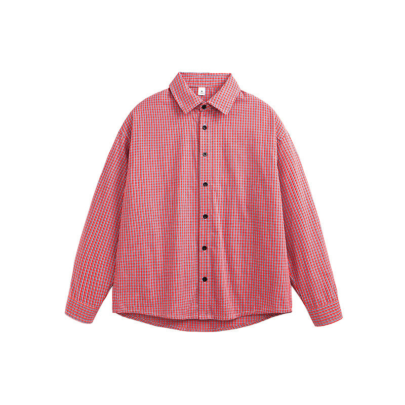 American Retro Plaid Long Sleeve Shirt