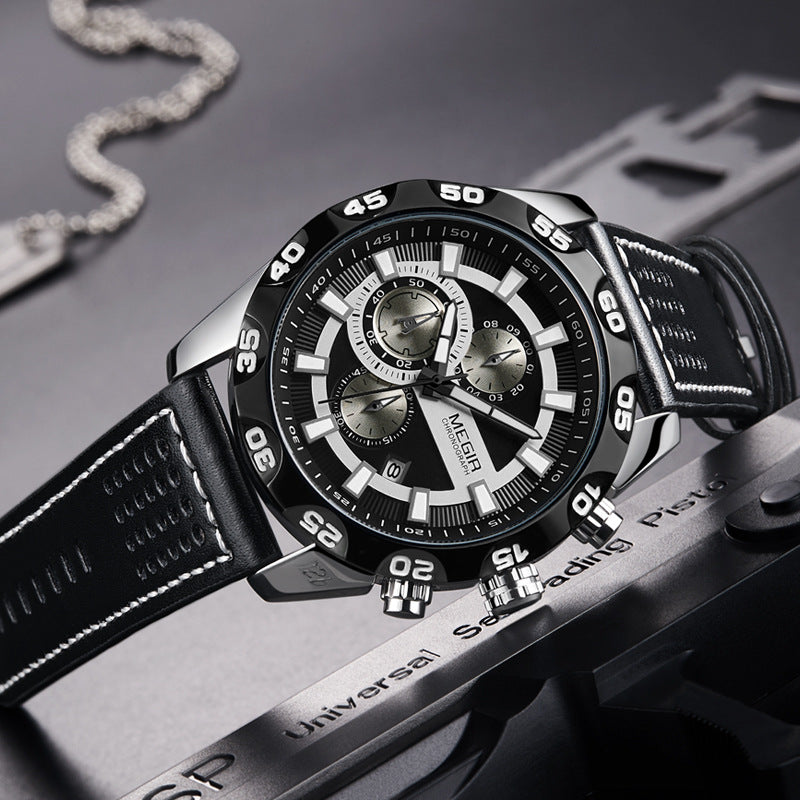 Multifunctional men's sports quartz watch