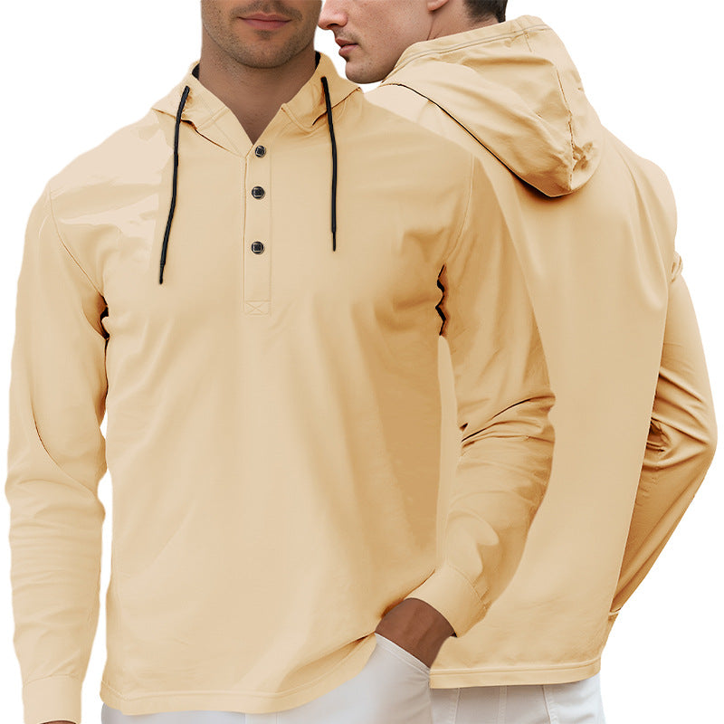 Fashionable Casual Half-cardigan Hoodie Long-sleeve Shirt