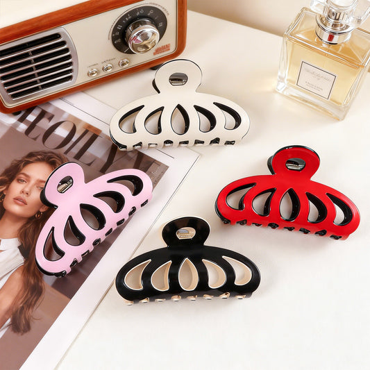 Contrast Color Hollow Out Minimalist Updo Shark Clip