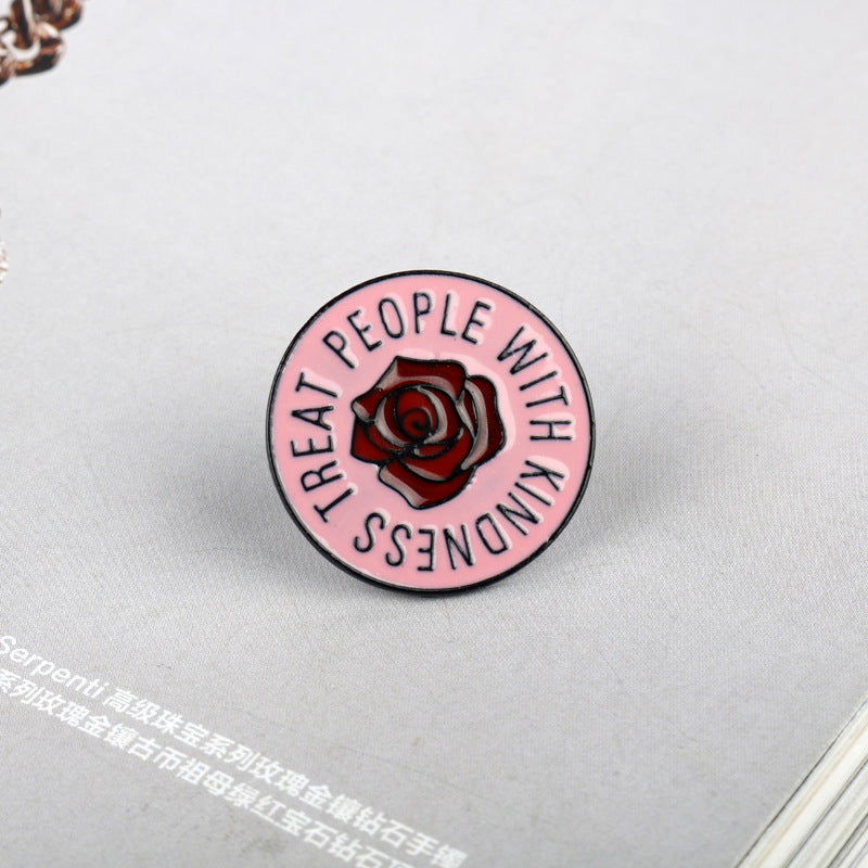 Rose brooch collar sweater