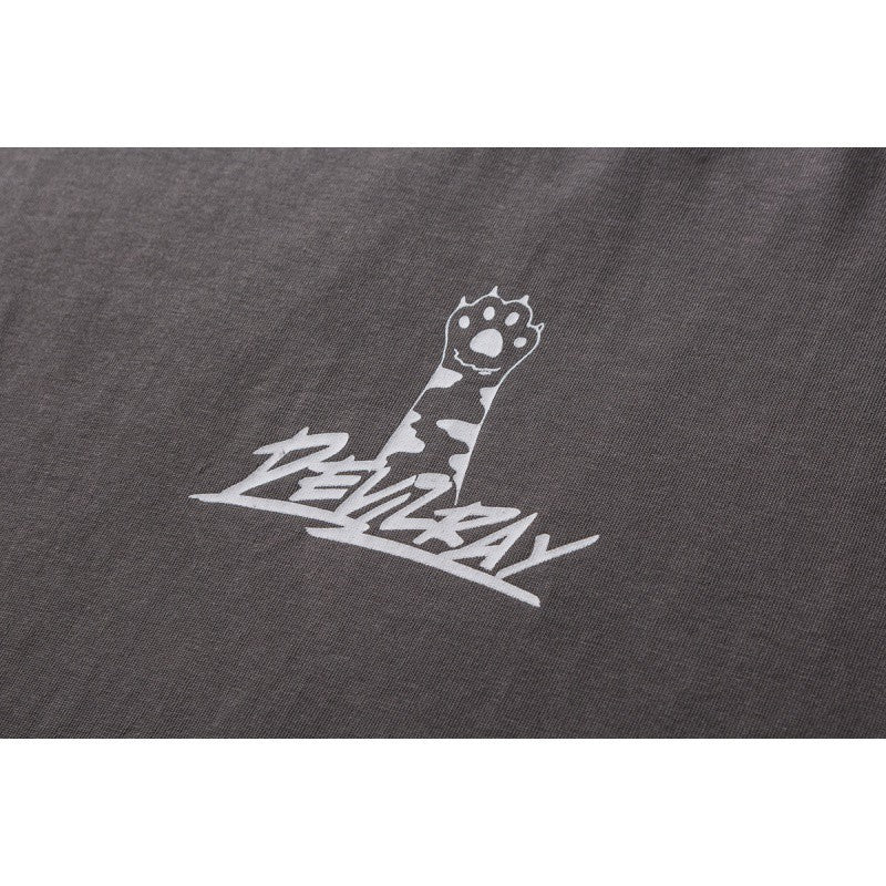 Cartoon Anime Loose Gray Casual Short Sleeves