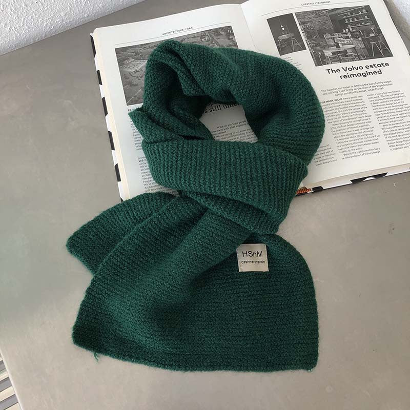 Pure Color Soft Knitted Women's All-match Warm Scarf