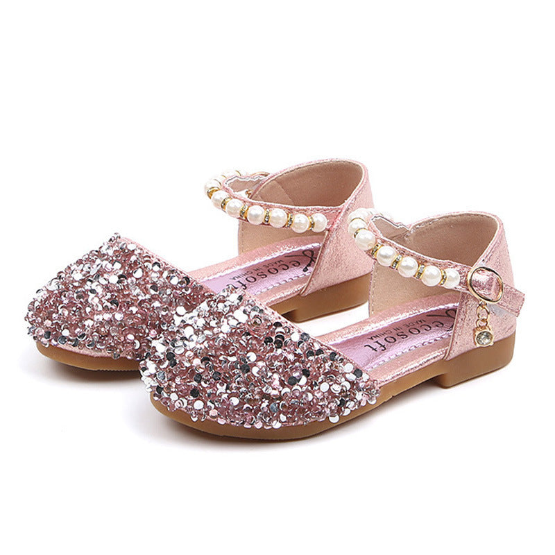 Girls pearl half sandals