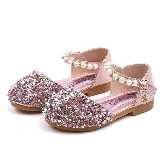 Girls pearl half sandals