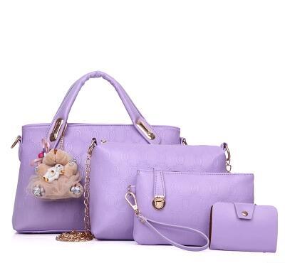 new Korean fashion handbags embossed four piece ladies bag shoulder diagonal handbag