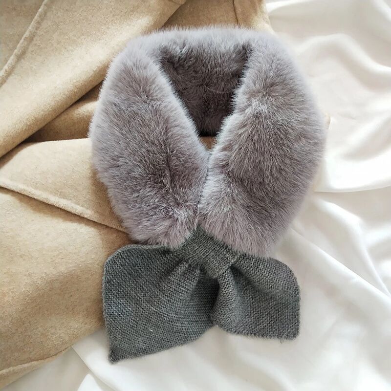Imitation Rex Rabbit Hair Collar Scarf Plush Neck Protection