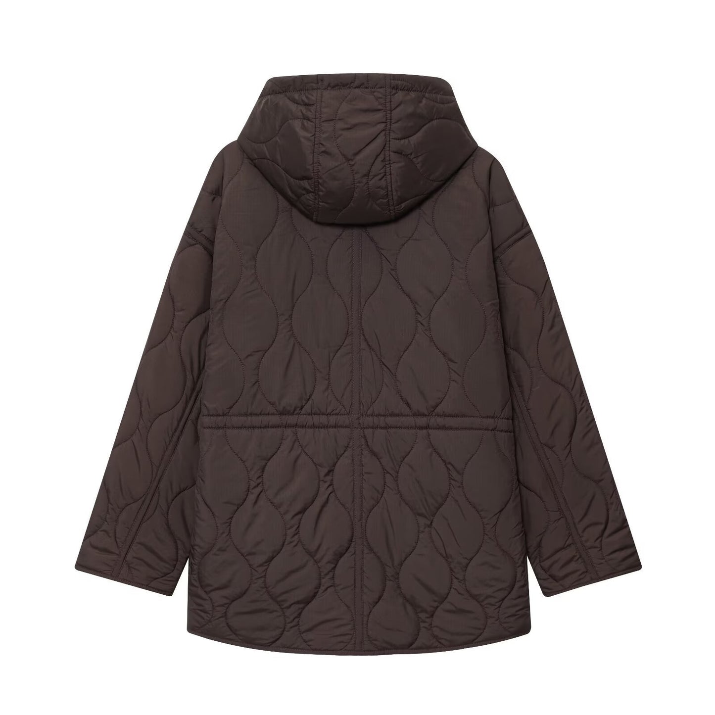 Women's Solid Color Casual Quilted Zip-up Cotton Coat