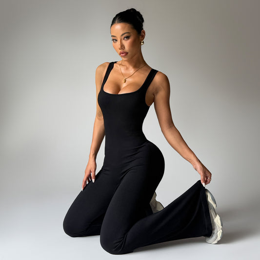 Hip Lifting Flared Feet Tight Yoga Jumpsuit