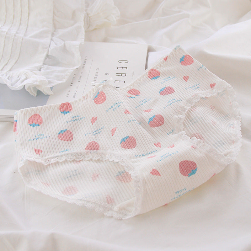Comfortable Cotton Crotch Mid-waist Briefs