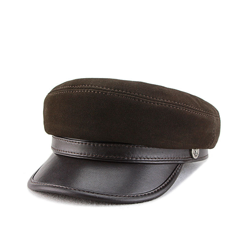 Sheepskin Suede British Net Red Tide Retro Peaked Cap