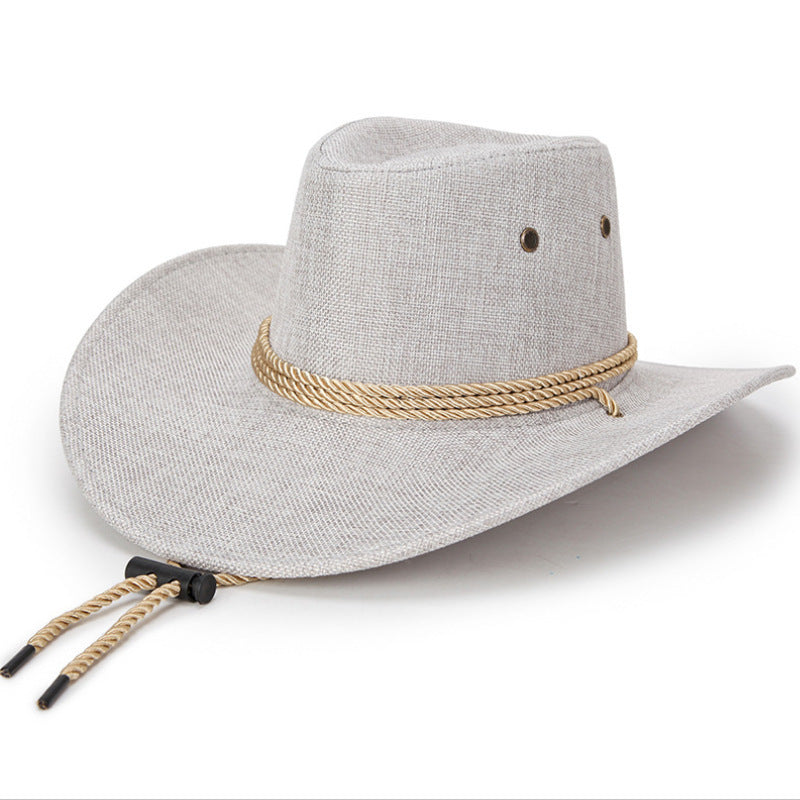 Western Denim Male Hat Double-sided Suede Sun Hat Female Horse Riding Hat
