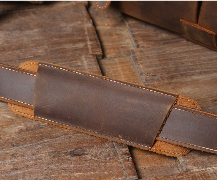 Retro Cowhide Men's Portable Briefcase Shoulder Computer Bag
