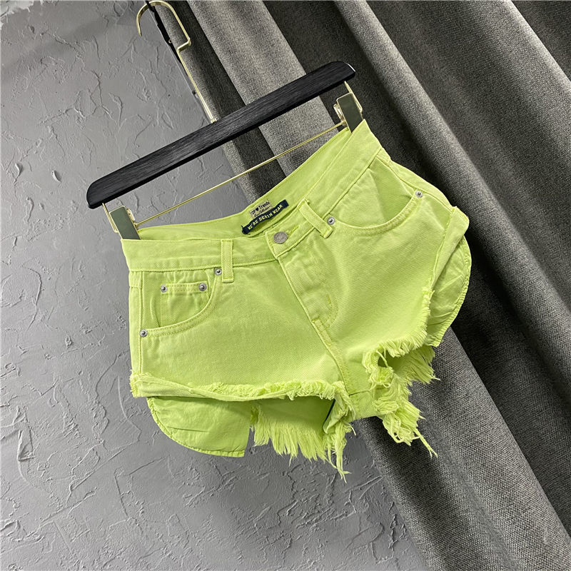 Fashion Personality Fruit Green Denim Shorts