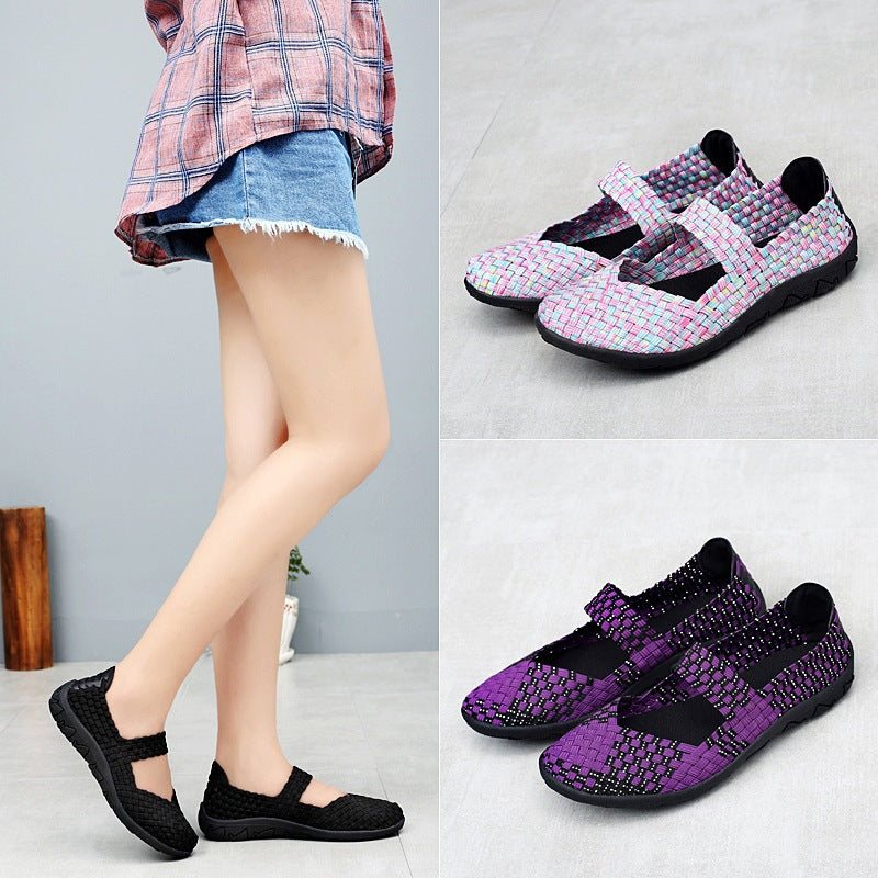 Lightweight Braided Shoes Women's Sports Mesh Surface Shoes