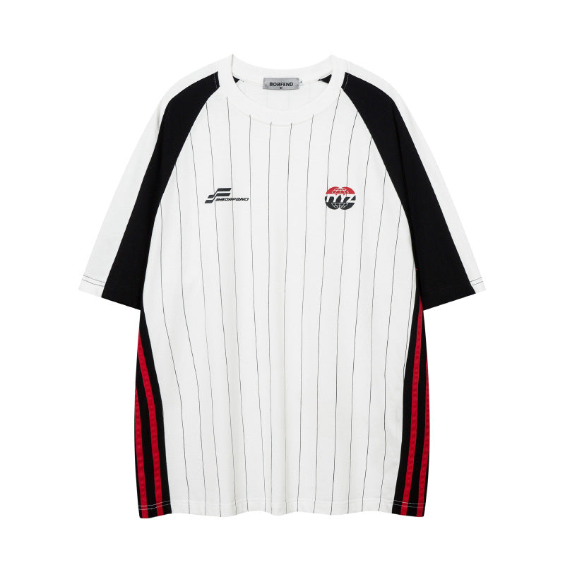 American Retro Sports Striped Short Sleeve