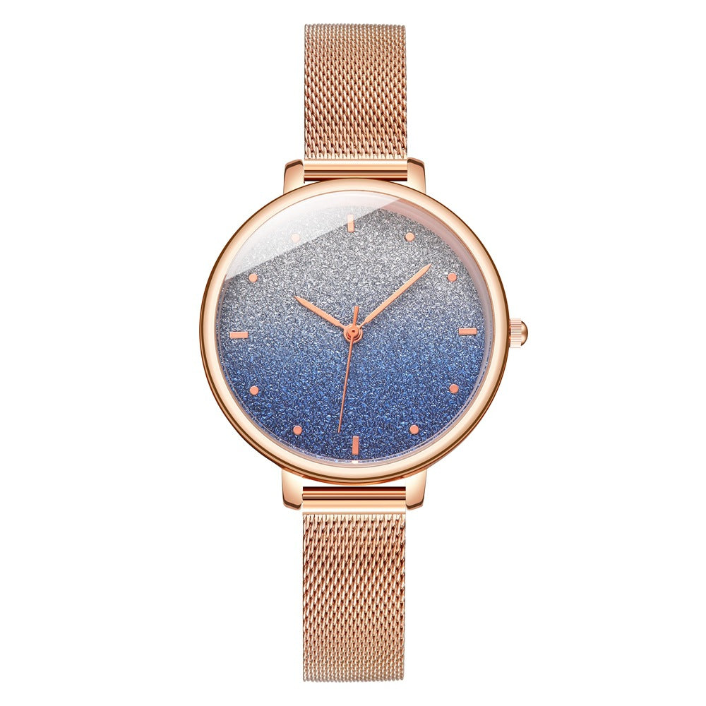 Rose gold thin strap women's watch