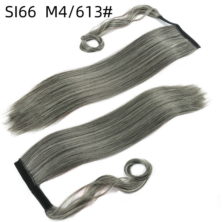 Long Straight Synthetic Wig With Headband For Womens Ponytail