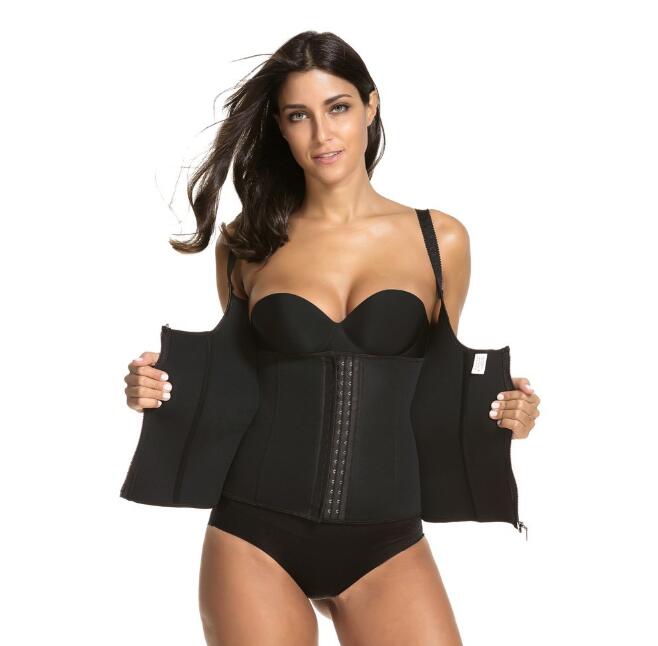 Rubber sports fitness zipper vest quick sweating lady's body jacket