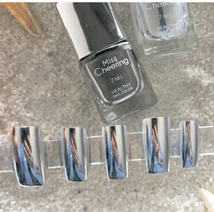 Spejl Sølv Neglelak Base Coat Manikure Neglebehandling