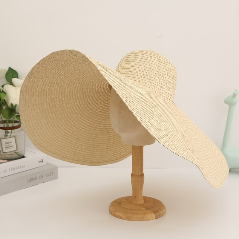 Women's Oversized Brim Foldable Sunscreen Straw Hat